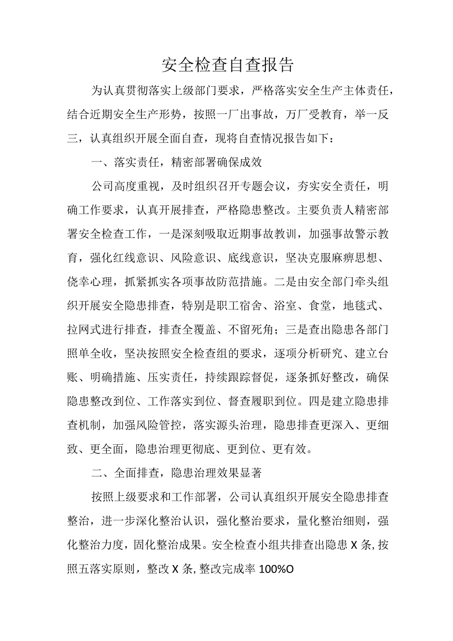 安全隐患排查自查报告.docx_第1页