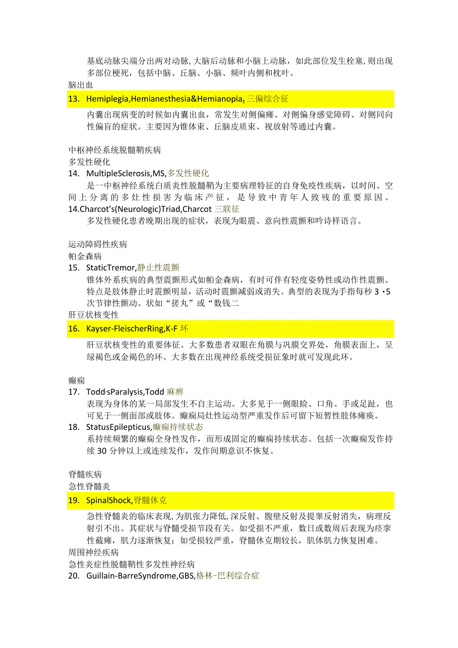 医学类学习资料：神经病学名解.docx_第2页