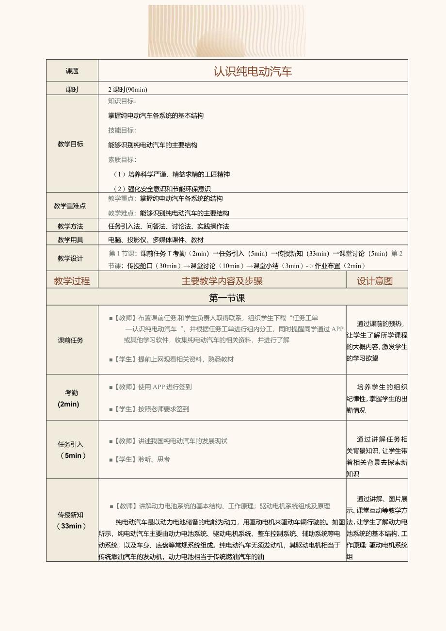 中职《新能源汽车概论》教案 第1课 认识纯电动汽车.docx_第1页