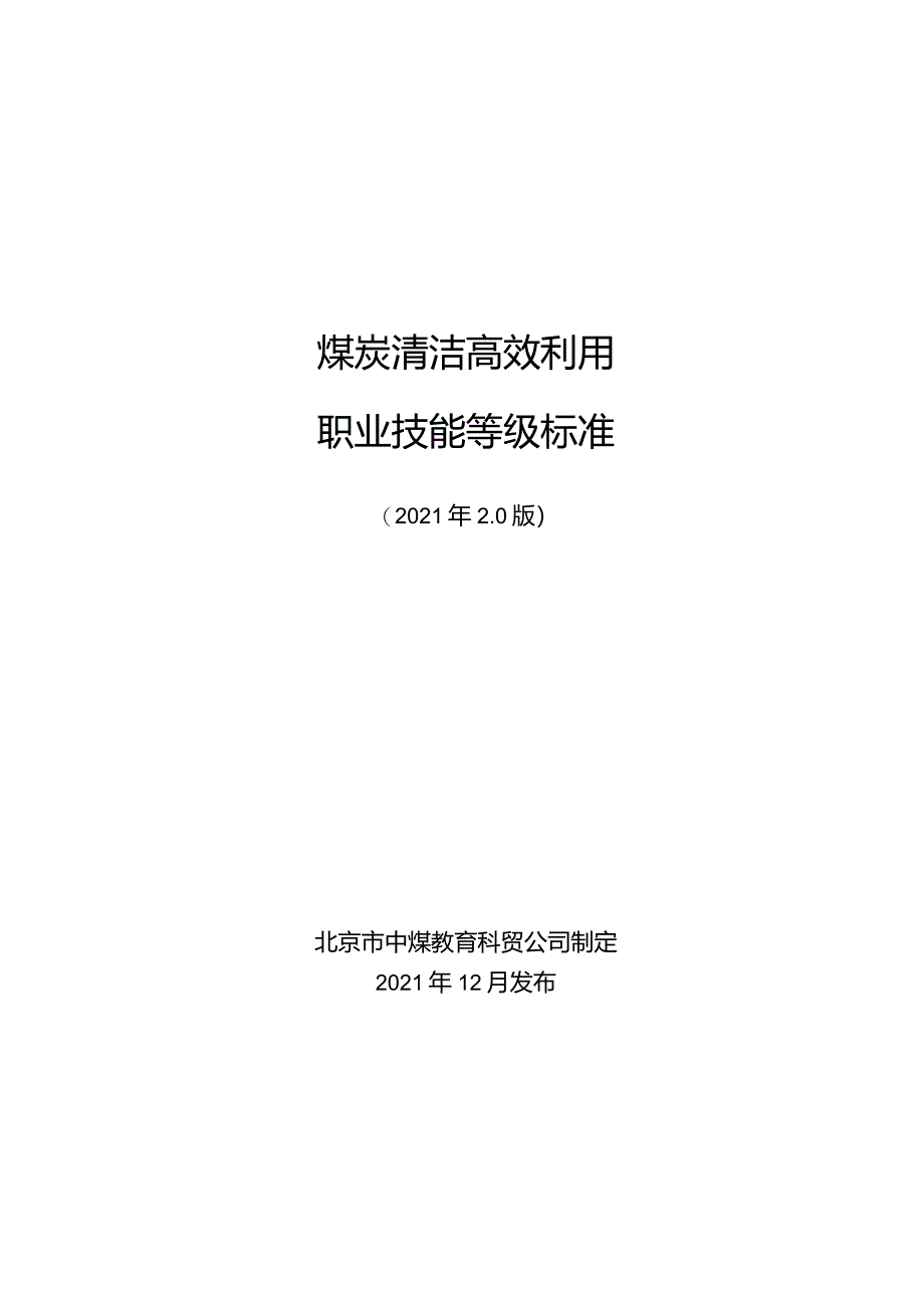 煤炭清洁高效利用职业等级标准.docx_第1页