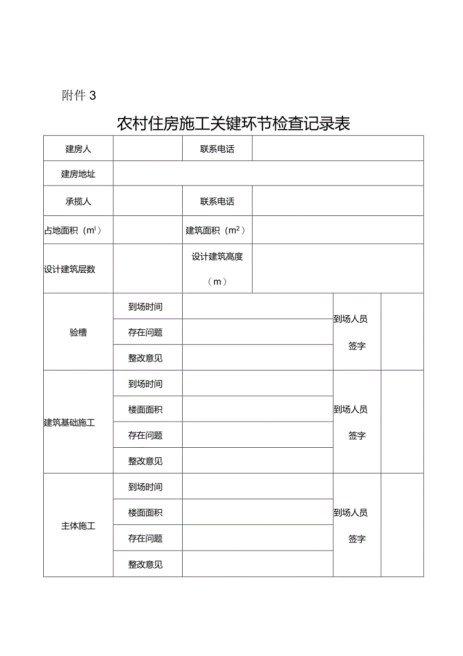 农村住房施工关键环节检查记录表.docx_第1页