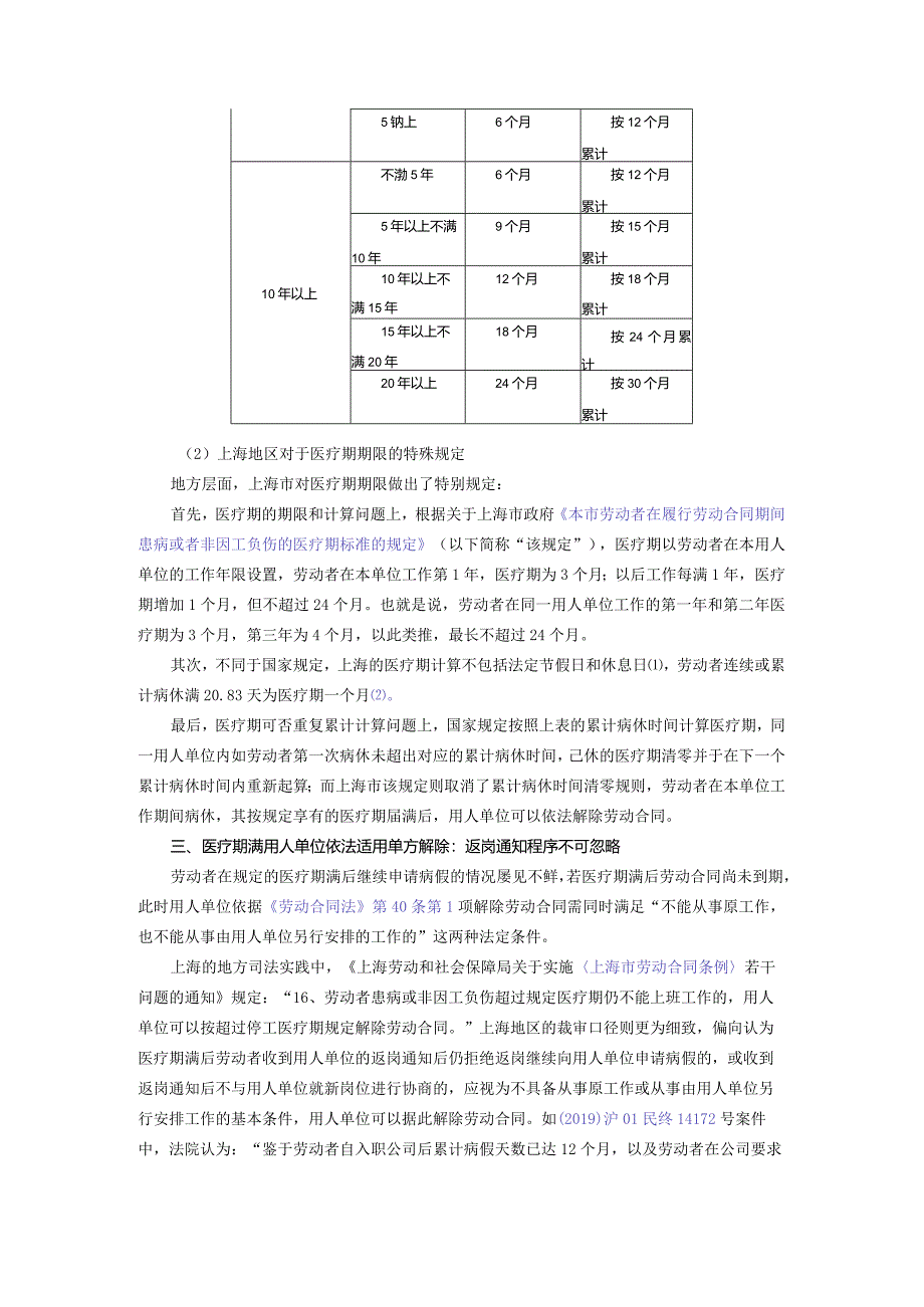 劳动争议之医疗期期限及医疗期满劳动关系解除规则解析.docx_第2页