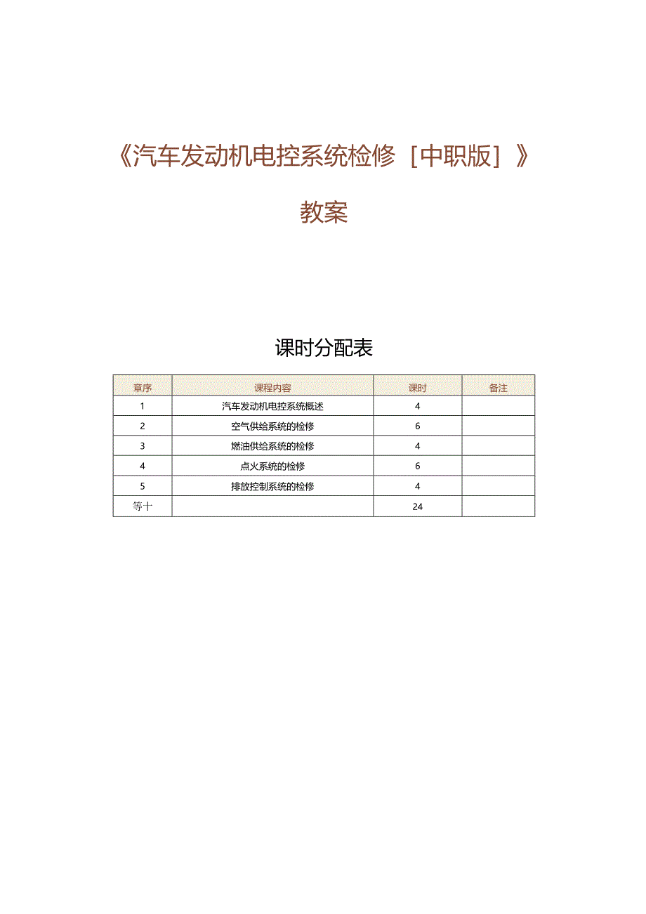 中职《汽车发动机控制系统检修》教案 第1课 认识汽车发动机电控系统.docx_第1页