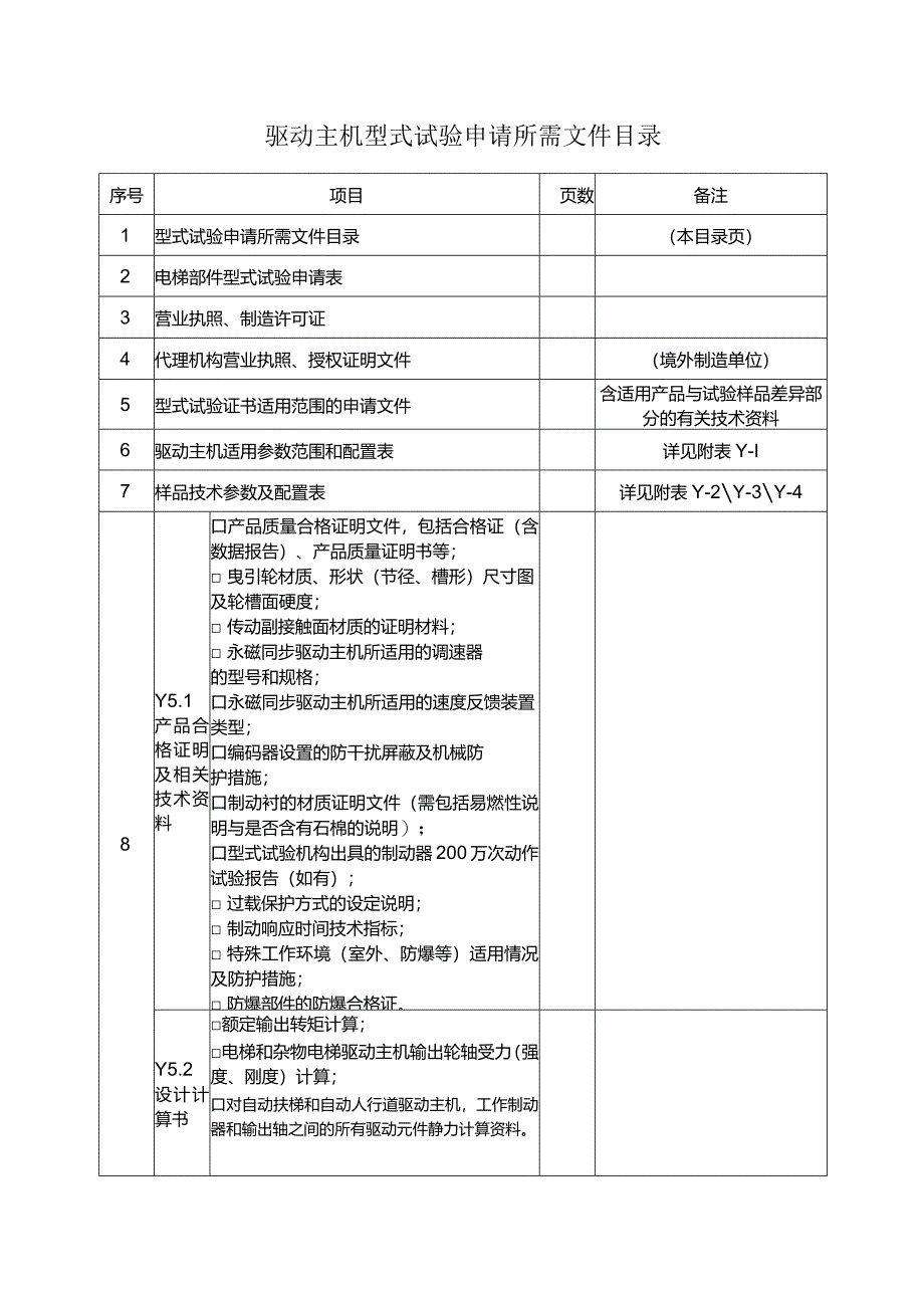 型式试验申请所需文件目录——驱动主机.docx_第1页