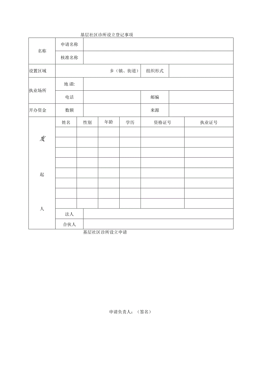 基层社区诊所所设立登记表.docx_第2页