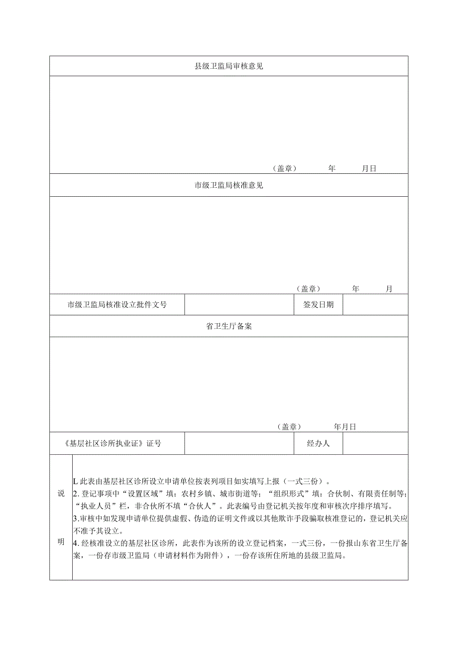 基层社区诊所所设立登记表.docx_第3页