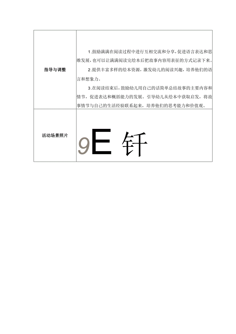 幼儿园：区域游戏观察表《阅读区》.docx_第2页