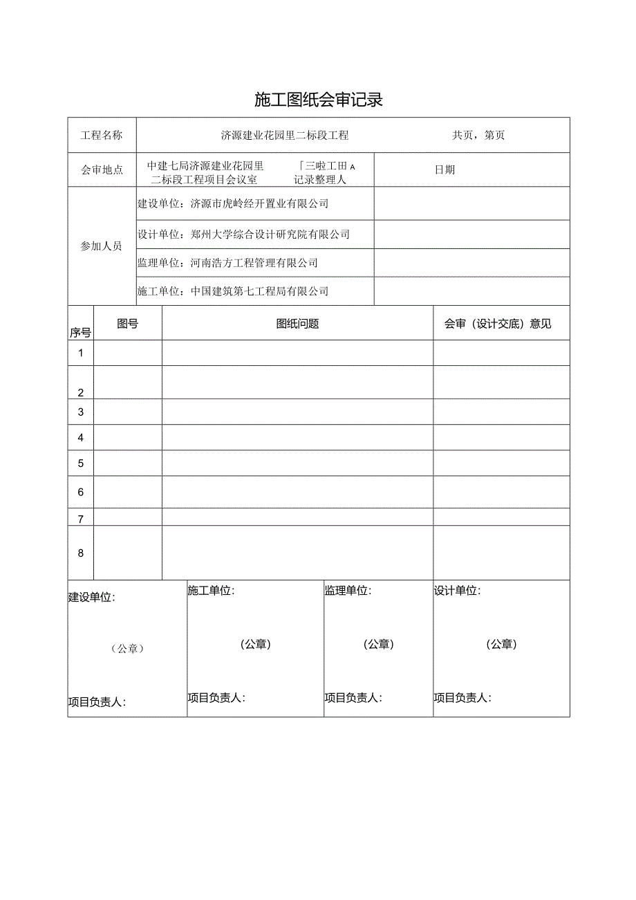 图纸会审记录表格---济源建业花园里二标段工程格式.docx_第2页