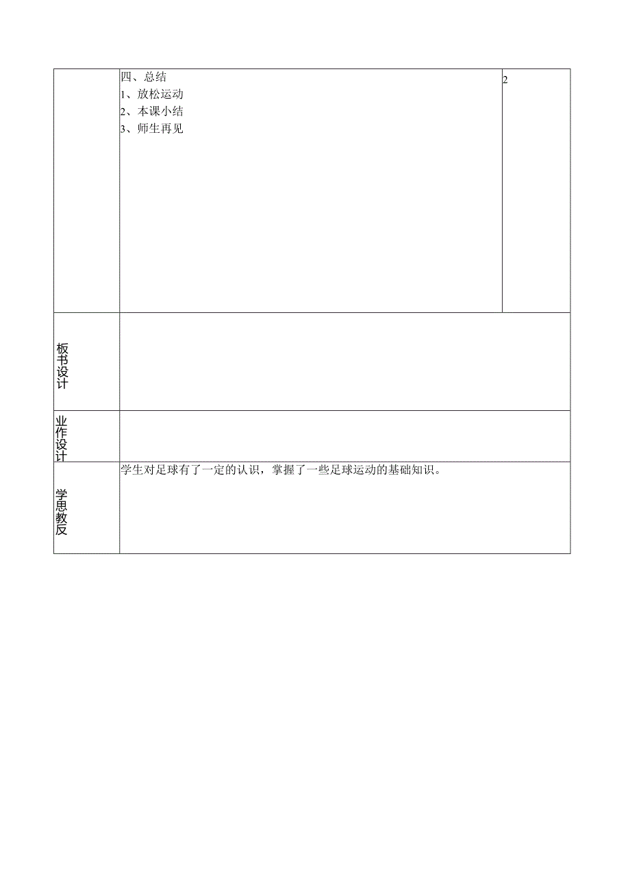 足球：足球基础知识《足球》教学设计（表格式）.docx_第2页