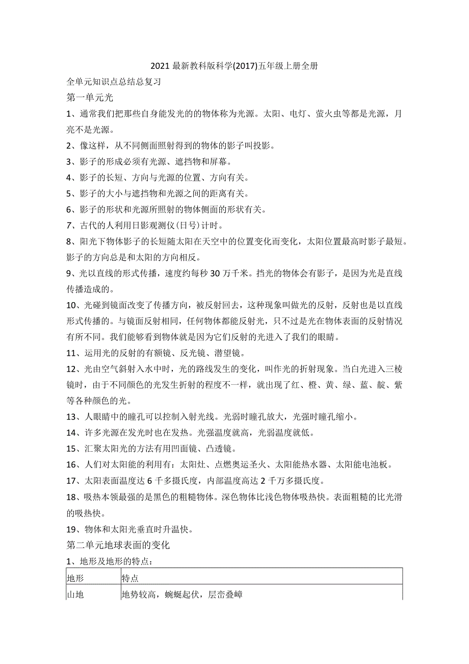 教科版五年级上册科学知识点复习全册共6页.docx_第1页