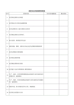 消防安全风险隐患排查表.docx