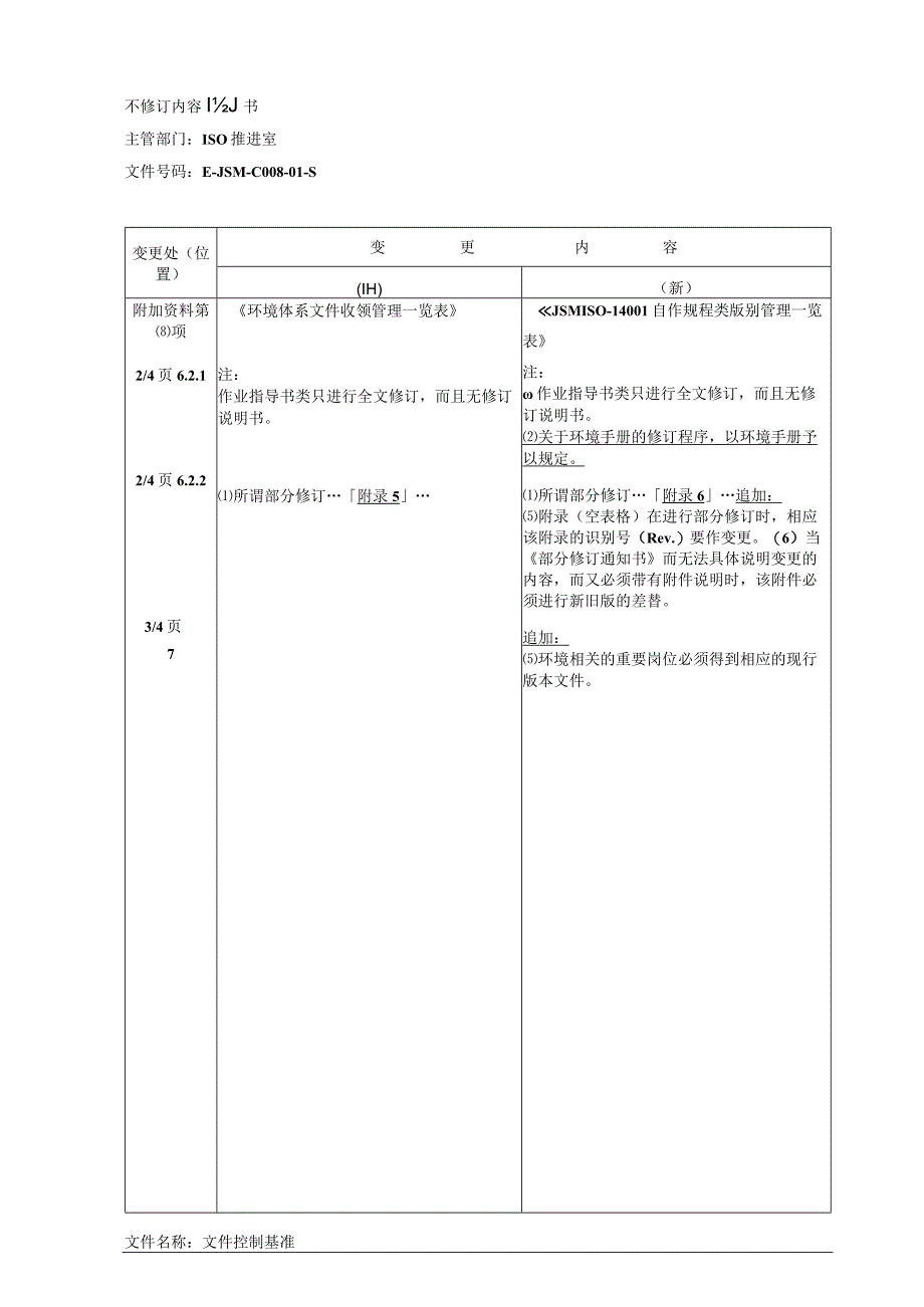 管理评审实施基准修订内容说明书(5).docx_第1页