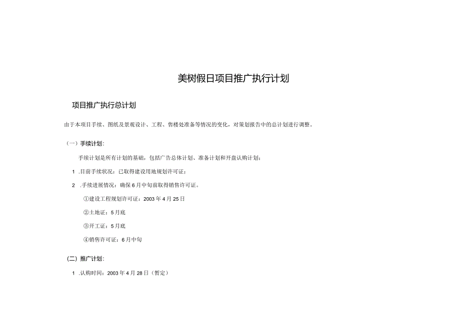 美树假日项目推广执行计划.docx_第1页