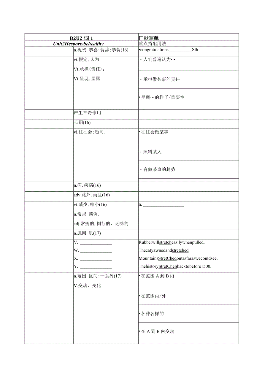 牛津译林版（2019）必修第二册Unit2Besportybehealthy词汇背诵及默写-（含答案）.docx_第3页