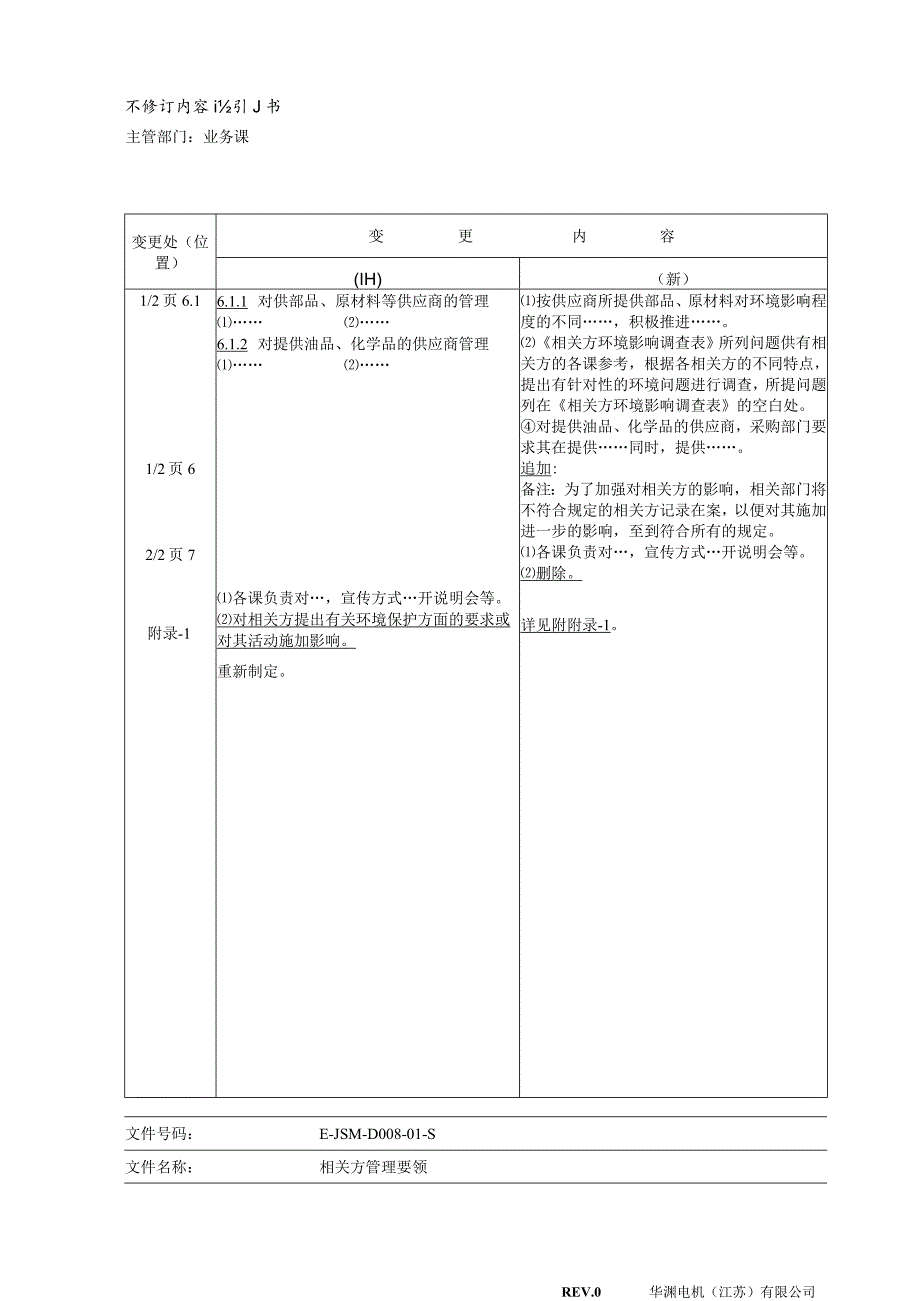 管理评审实施基准修订内容说明书(4).docx_第1页