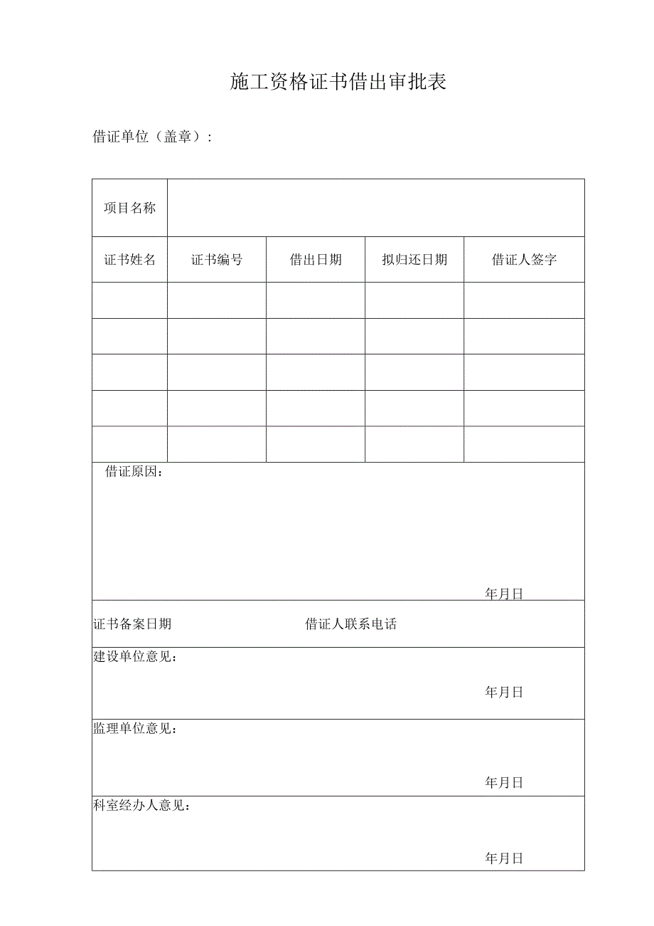 施工资格证书借出审批表.docx_第1页