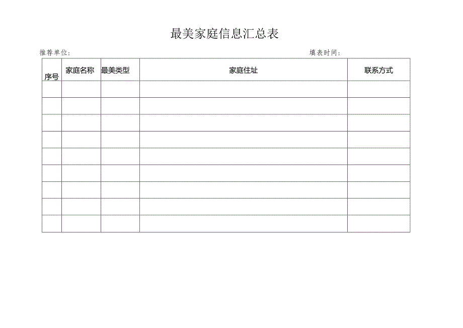 最美家庭信息汇总表.docx_第1页