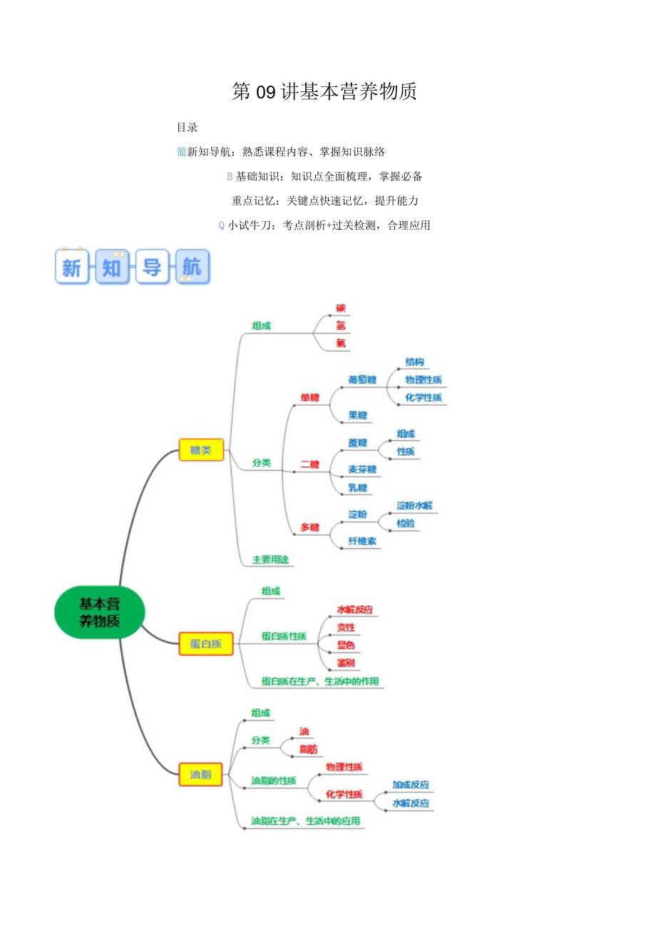 第09讲基本营养物质（解析版）.docx_第1页