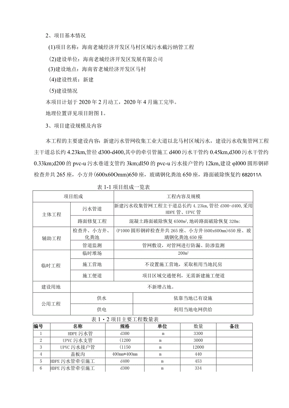 海南老城经济开发区马村区域污水截污纳管工程环评报告.docx_第3页