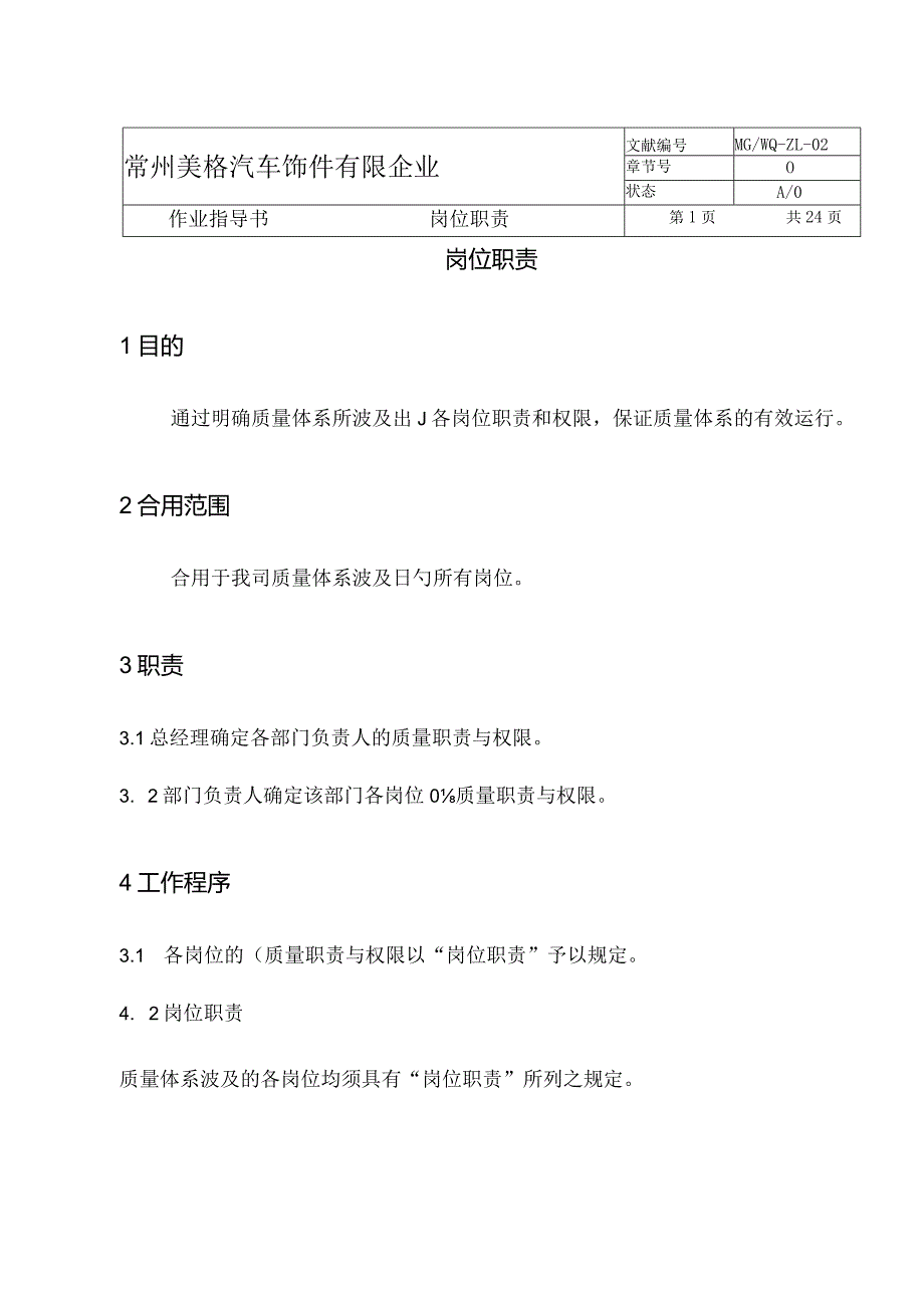 职位职责规范模板.docx_第1页