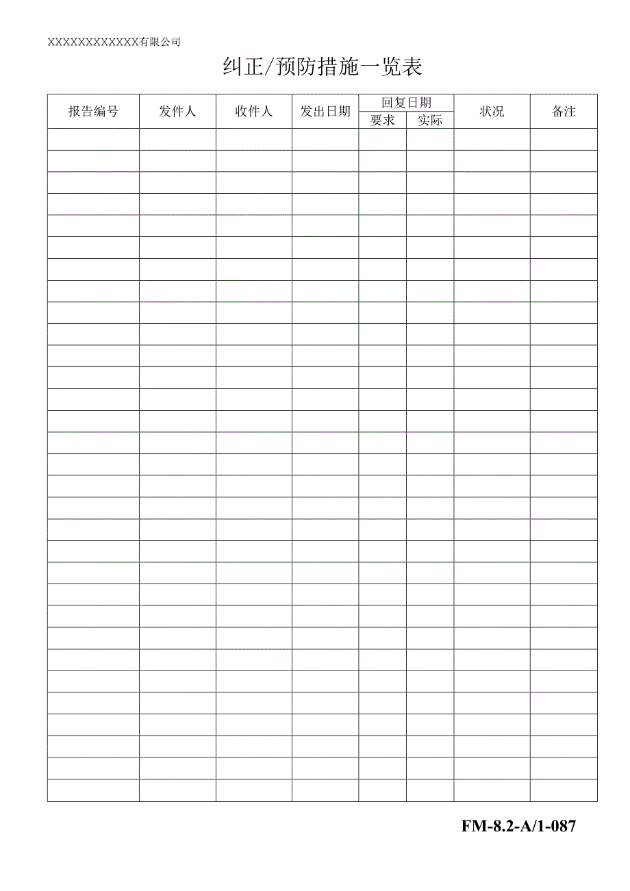 纠正与预防措施一览表.docx_第1页