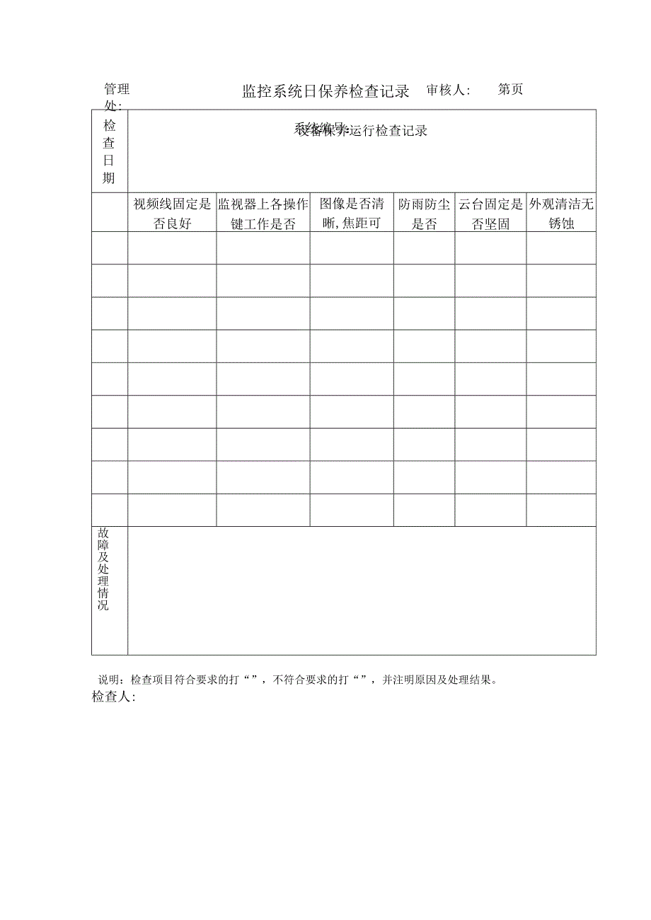 监控系统日保养检查记录.docx_第1页