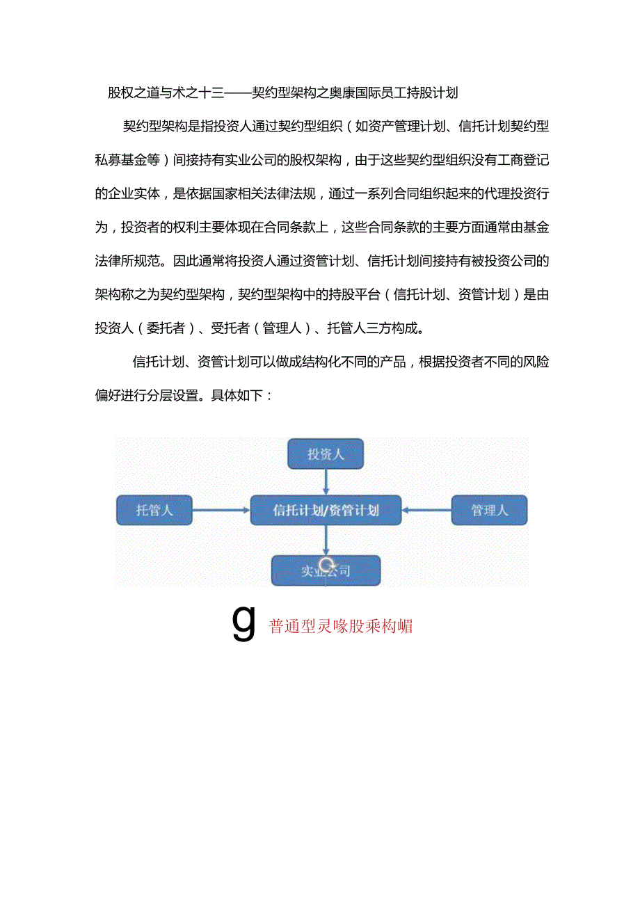 股权之道与术（十三）-——契约型架构之奥康国际员工持股计划.docx_第1页