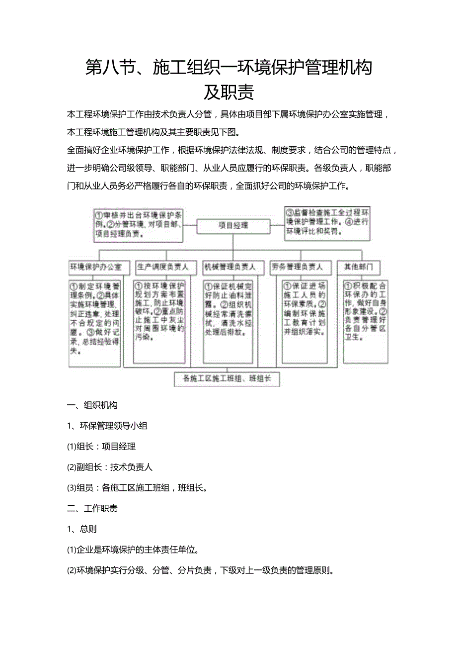 第八节、施工组织—环境保护管理机构及职责.docx_第1页