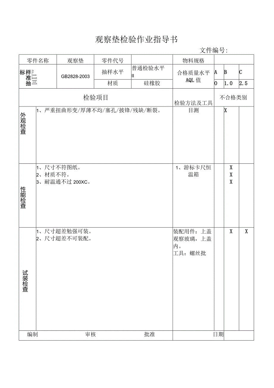 观察垫检验作业指导书.docx_第1页