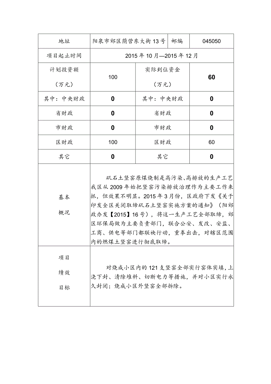 阳泉市郊区财政支出项目绩效自评报告.docx_第2页