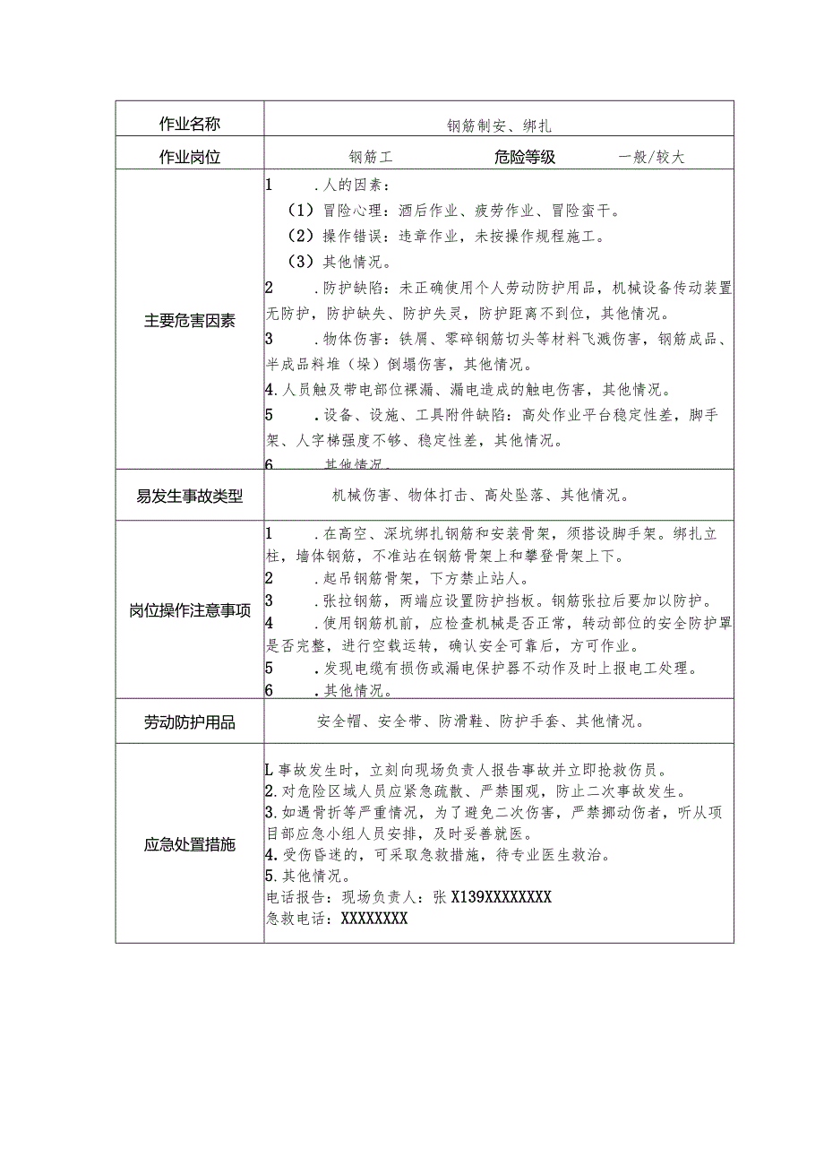 钢筋工安全操作规程清单.docx_第1页