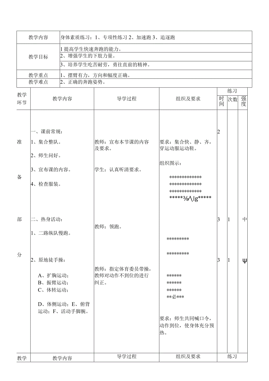 速度素质（教案）人教版体育五年级上册.docx_第1页