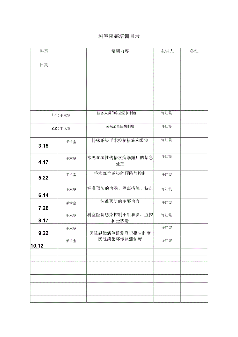 院感培训记录表.docx_第1页