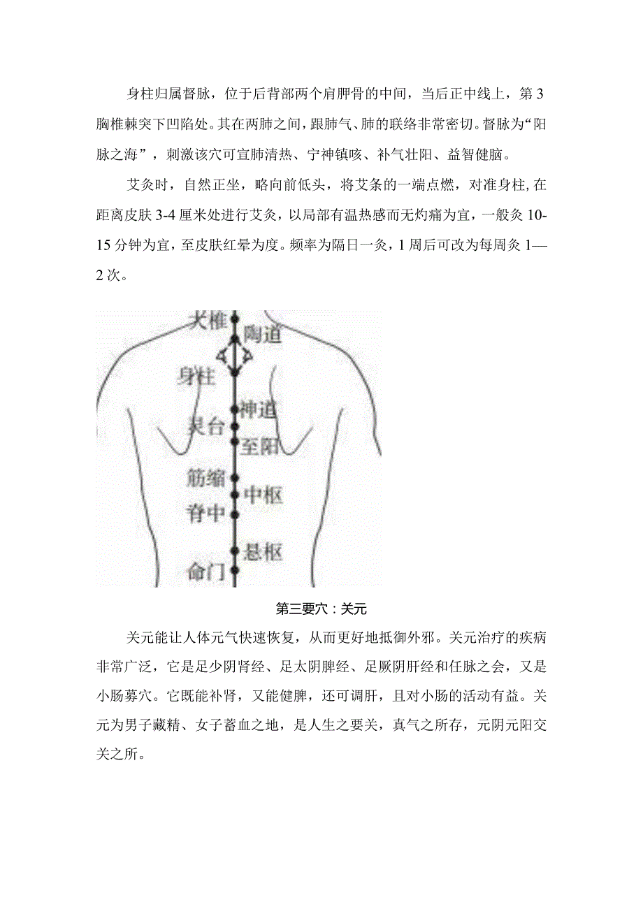 足三里、身柱、关元、气海、内关、大椎等中医艾灸改善免疫力穴位位置及作用.docx_第2页