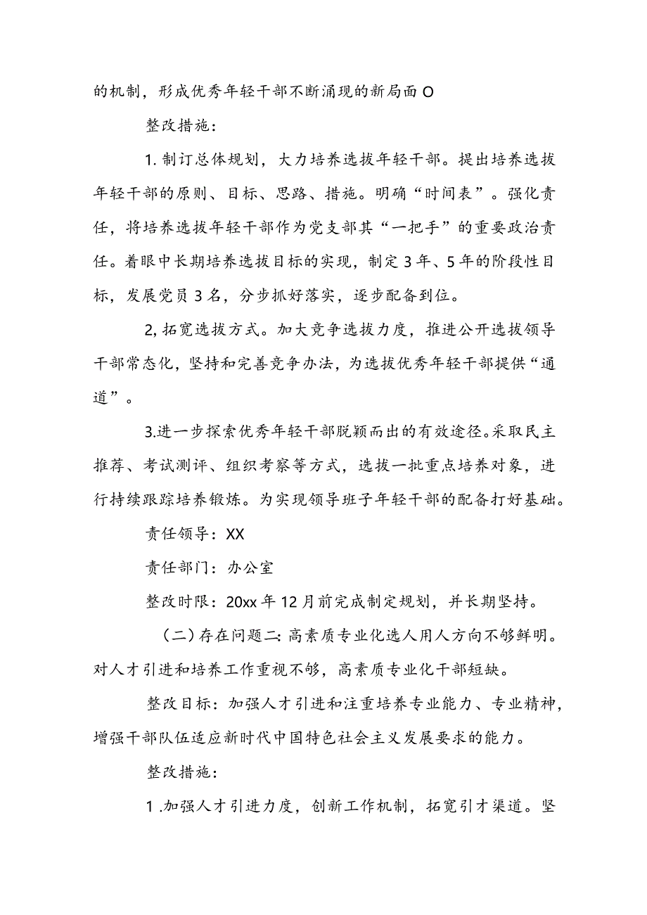 选人用人方面存在的问题及整改措施(通用13篇).docx_第2页