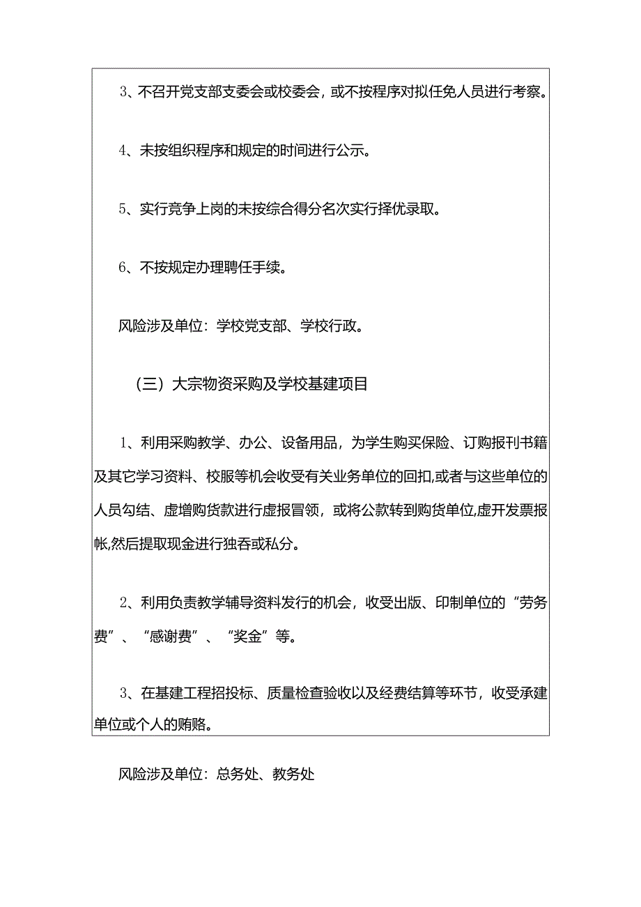 2024中小学校廉政风险点梳理及预警措施细则办法.docx_第3页