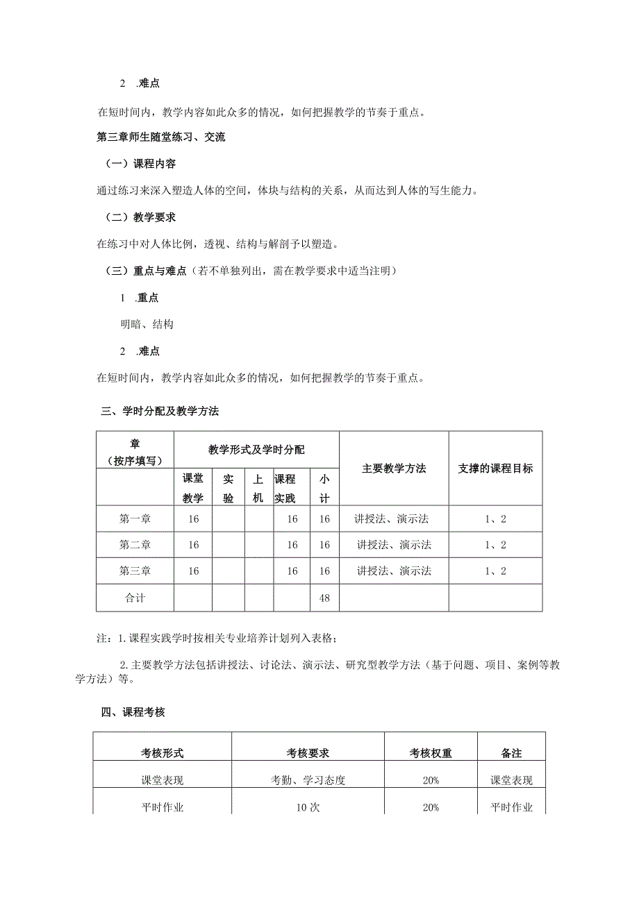 18410170人体素描大学高校课程教学大纲.docx_第3页