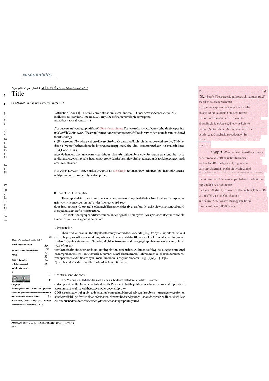 MDPI期刊《Sustainability》论文投稿模板.docx_第1页