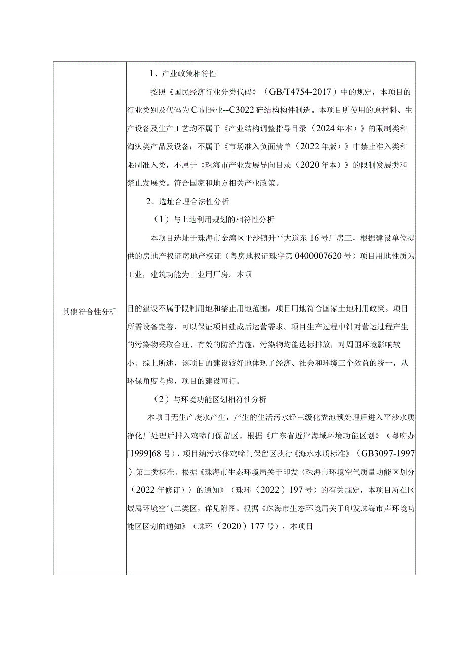 珠海东方重工公司平沙厂区年产箱型模块化房屋3000套生产项目环境影响报告表.docx_第2页