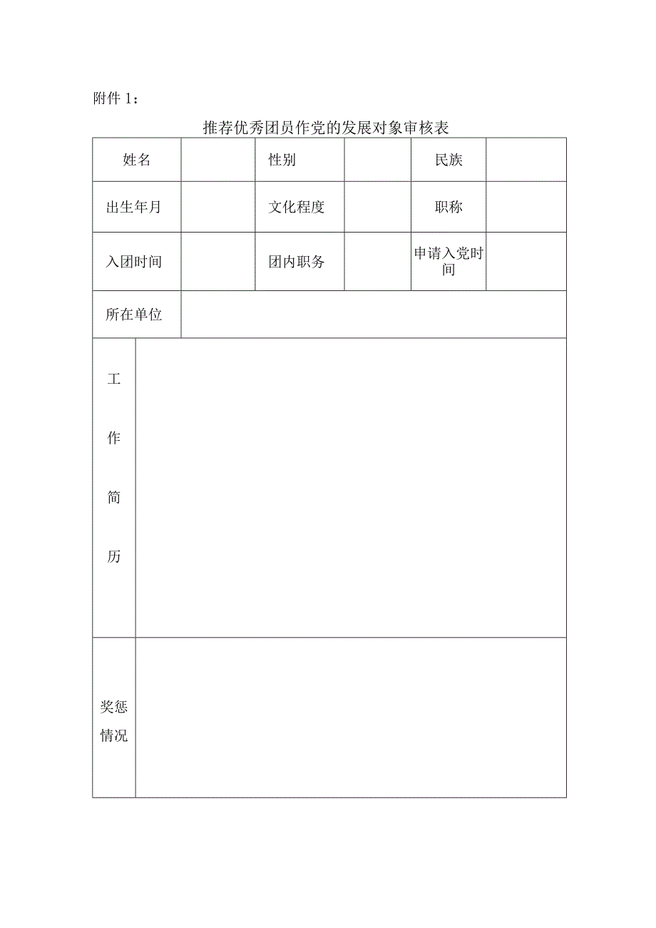 推荐优秀团员作党的发展对象审核表.docx_第1页