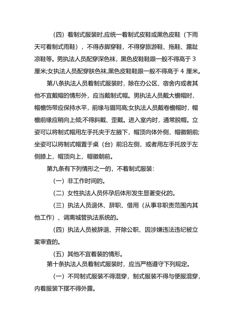 2024年城市管理执法人员制式服装着装管理规定.docx_第3页