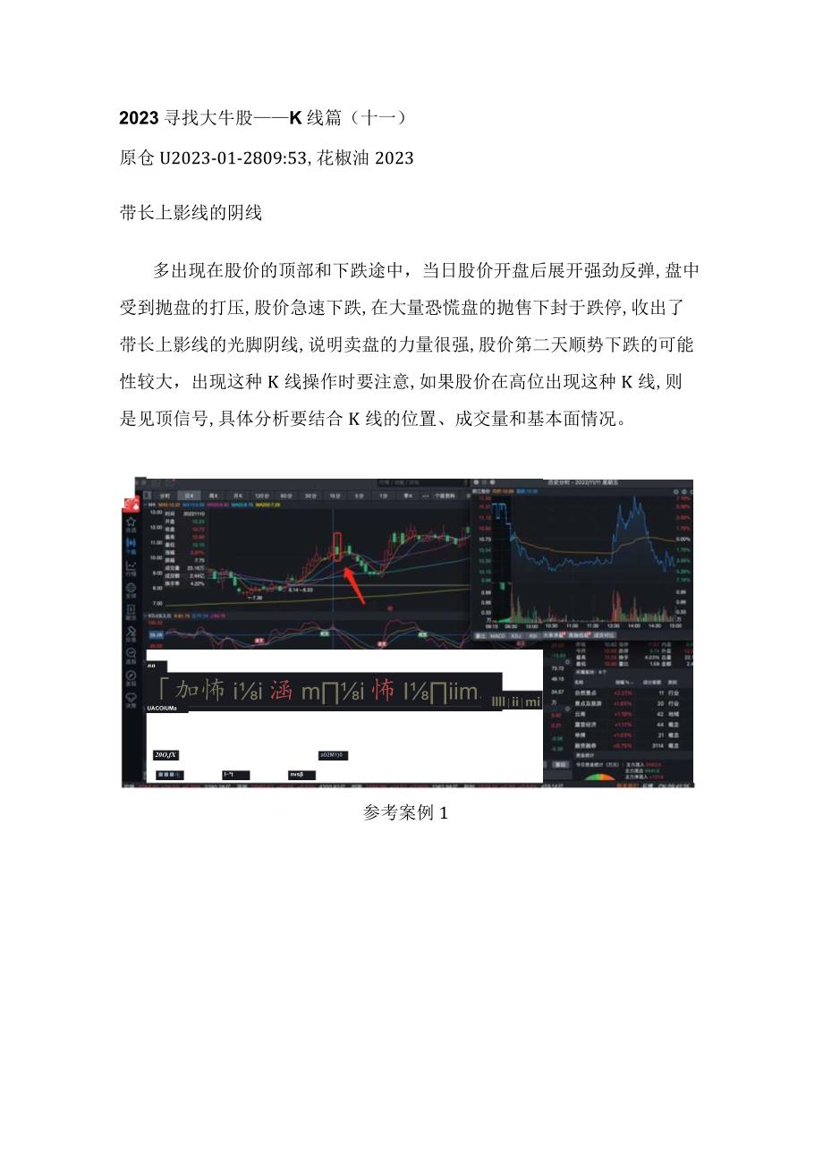 2023寻找大牛股——K线篇（十一）带长上影线的阴线.docx_第1页