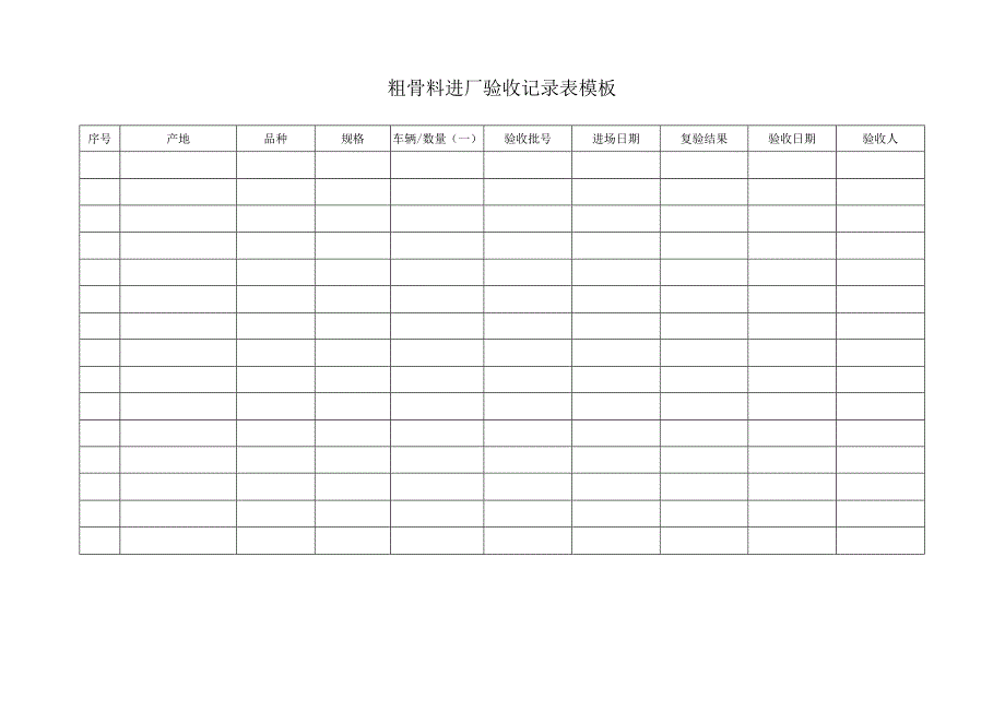 粗骨料进厂验收记录表模板.docx_第1页