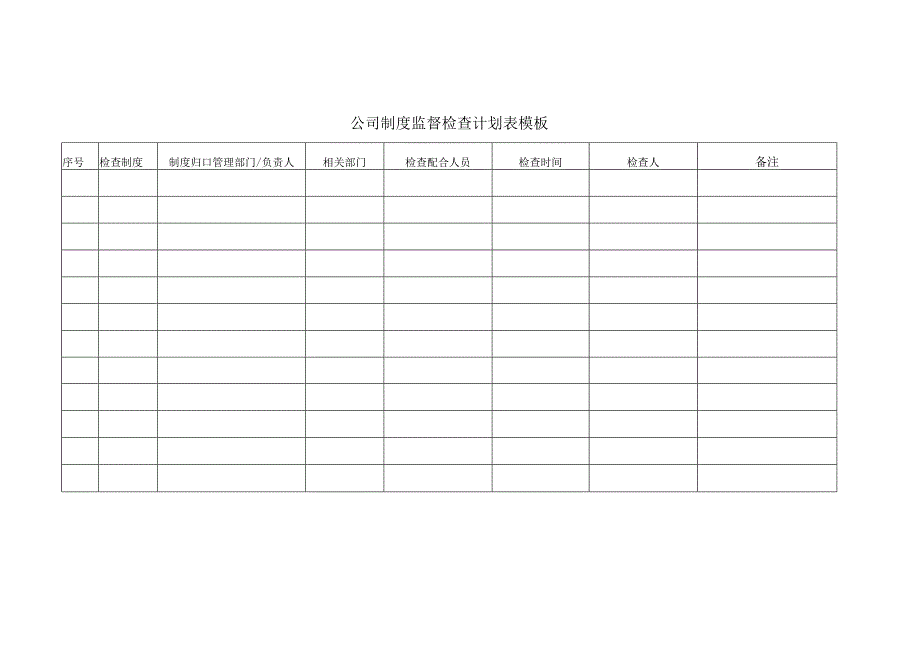 公司制度监督检查计划表模板.docx_第1页