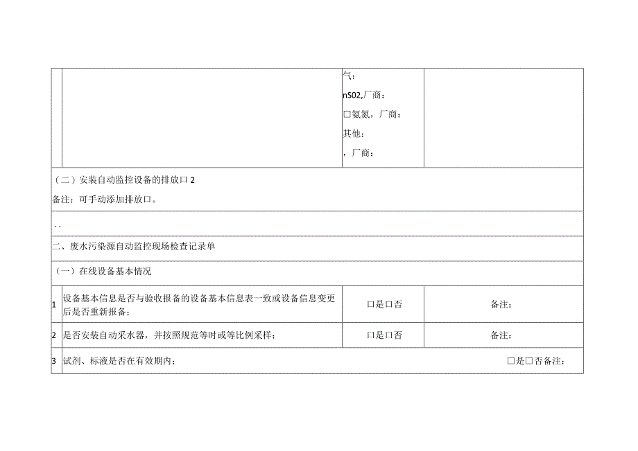 污染源自动监控现场检查记录(样表).docx_第2页