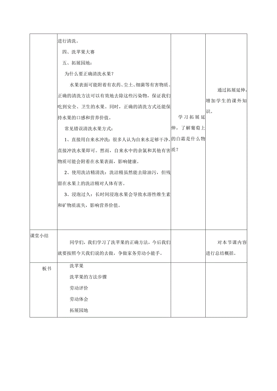 项目四洗苹果（教案）—一年级劳动下册同步（人教版）.docx_第3页