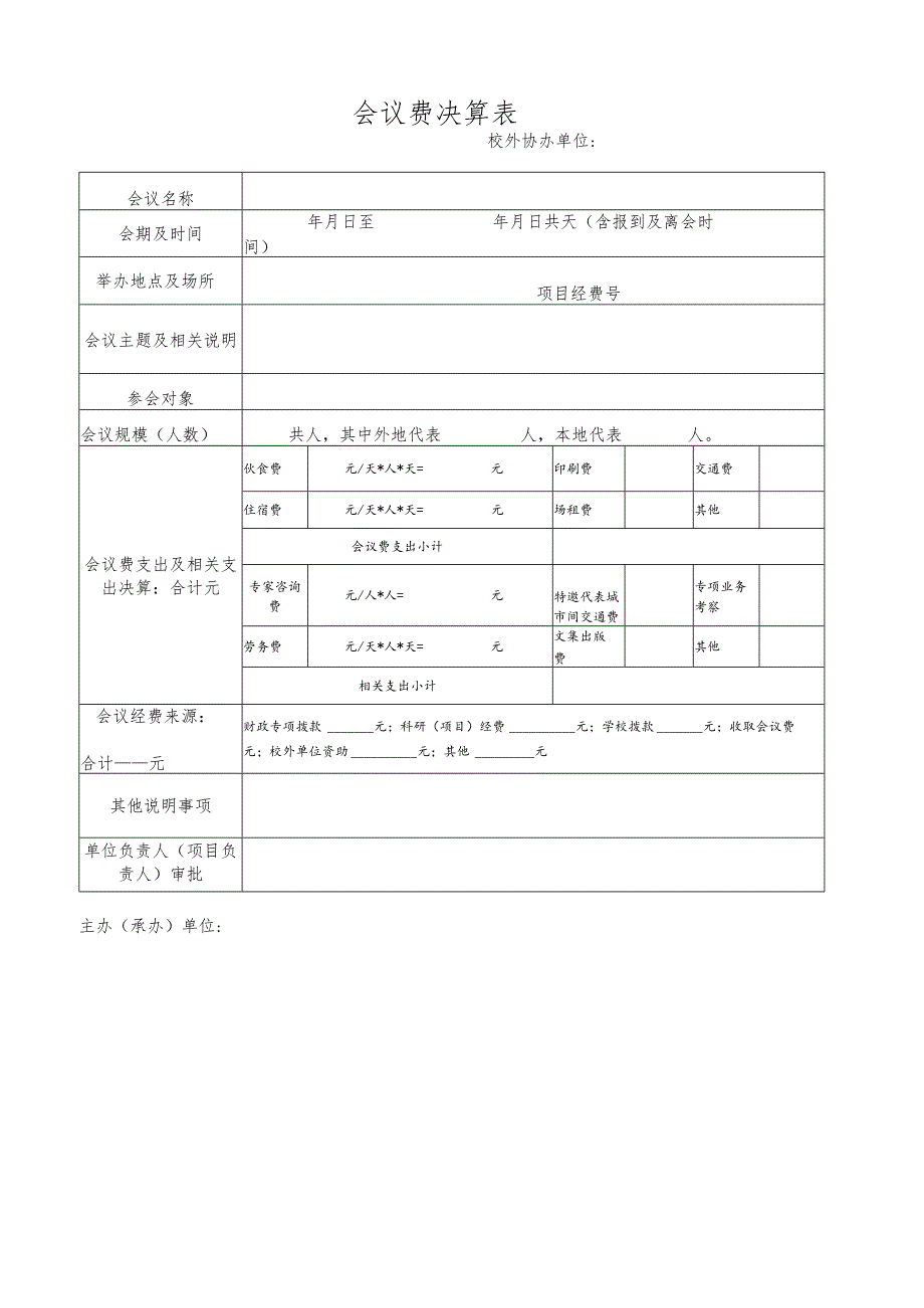 会议费决算表.docx_第1页