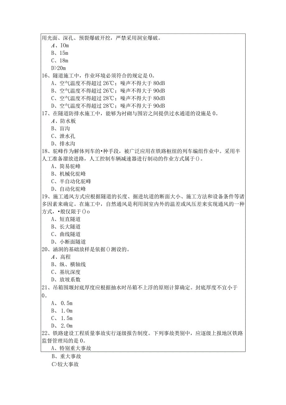 历年一建铁路工程实务考试试卷(共四卷)含答案.docx_第3页