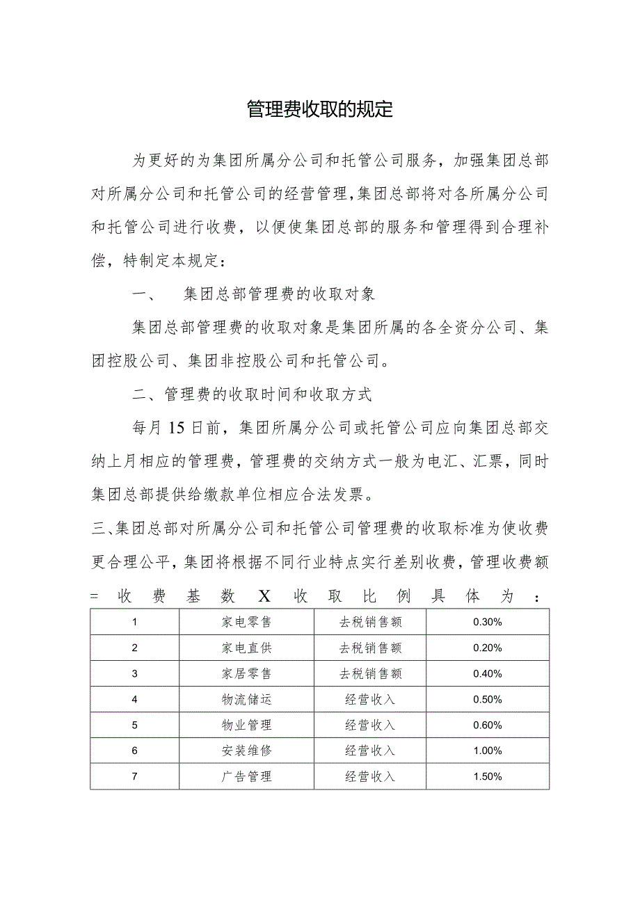 管理费收取的规定.docx_第1页