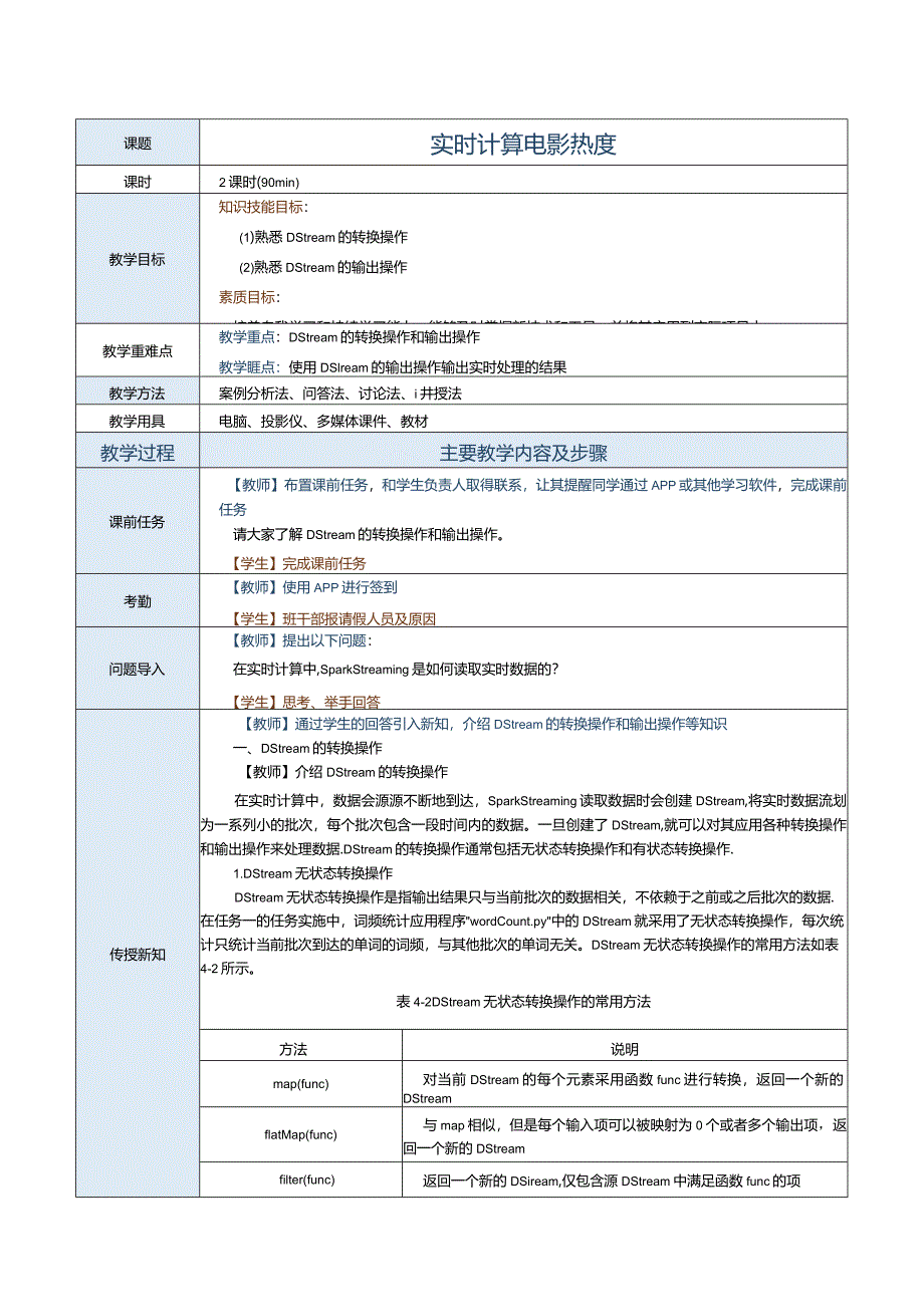 《Spark大数据技术与应用案例教程》教案第14课实时计算电影热度.docx_第1页